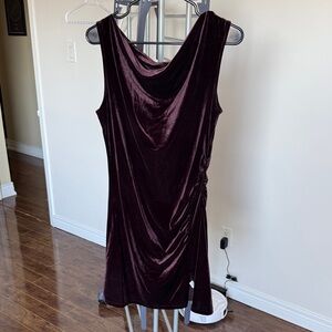 Elegant Velvet Dress in Deep Purple